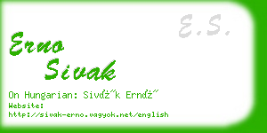 erno sivak business card